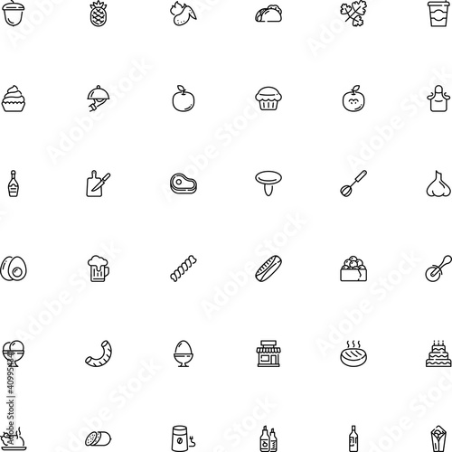 icon vector icon set such as: nut, raw, style, vermicelli, wire, champagne, mayonnaise, clove, lasagne, ice cream, event, pizza, sugar, card, website, winery, mushroom, cloche, commercial, farfalle