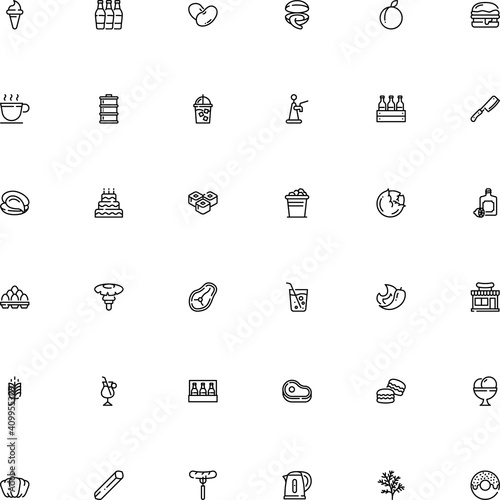 icon vector icon set such as: kill, pork, clam, leg, blade, liquor, grain, chili, colorful, cone, rice, modern, marine, style, 4 pack, stroke, eggshell, culture, thin, lemon, drawn, sirloin, keg