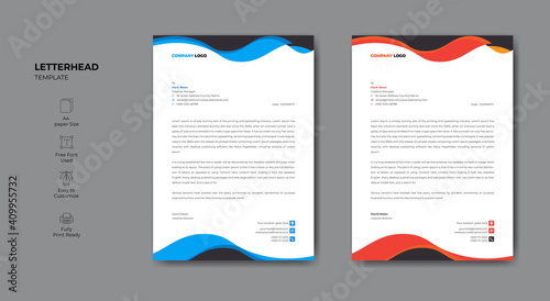 Abstract modern letterhead business design template