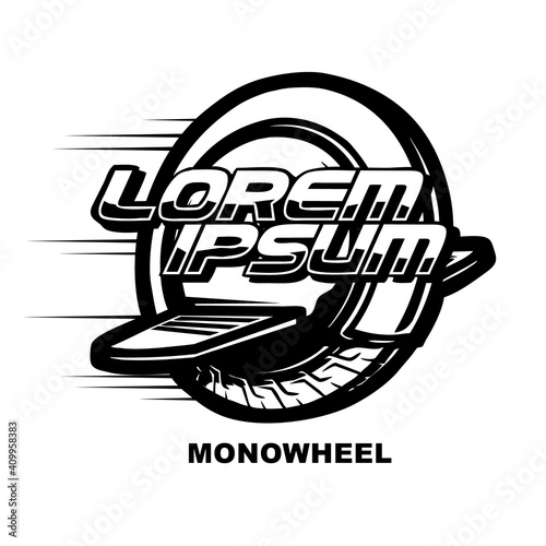 electric mono wheel logo concept vector