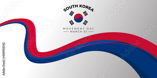 South Korea Independence movement day. Red and blue abstract background with liquid concept design. good template for South Korean national day design.