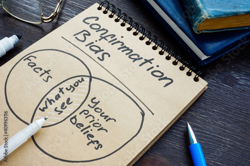 Canvastavla Confirmation bias with facts and prior beliefs written on the page
