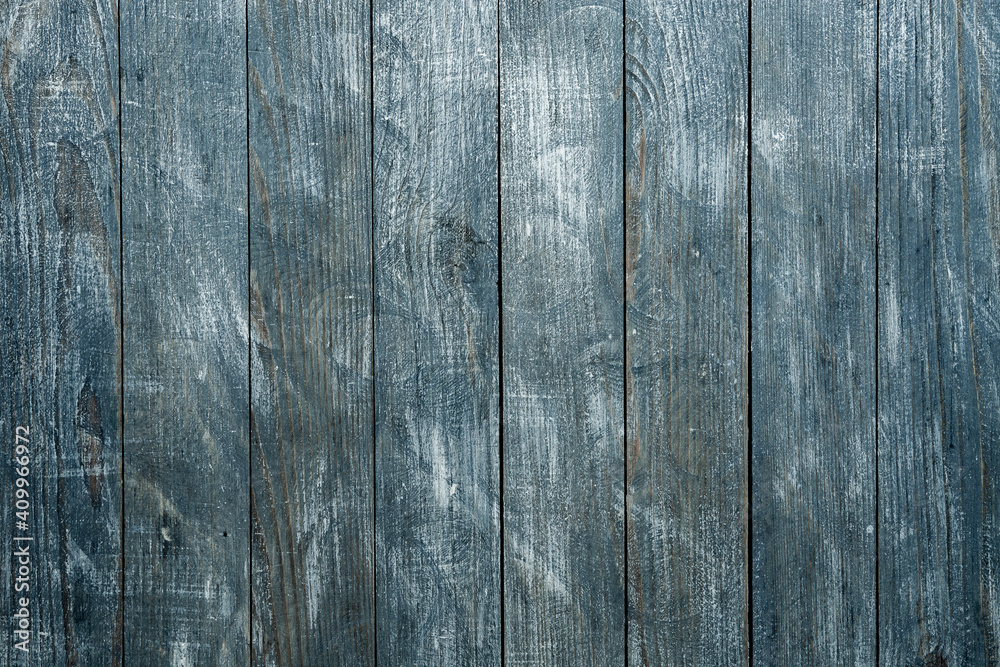 Naklejka premium Vintage blue wood background texture. Old painted wood wall