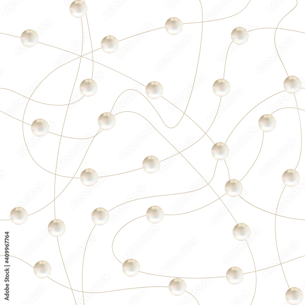 Pearls. White background. Abstract vector illustration. Seamless pattern. Pearls. White background. Abstract vector illustration. Seamless pattern.