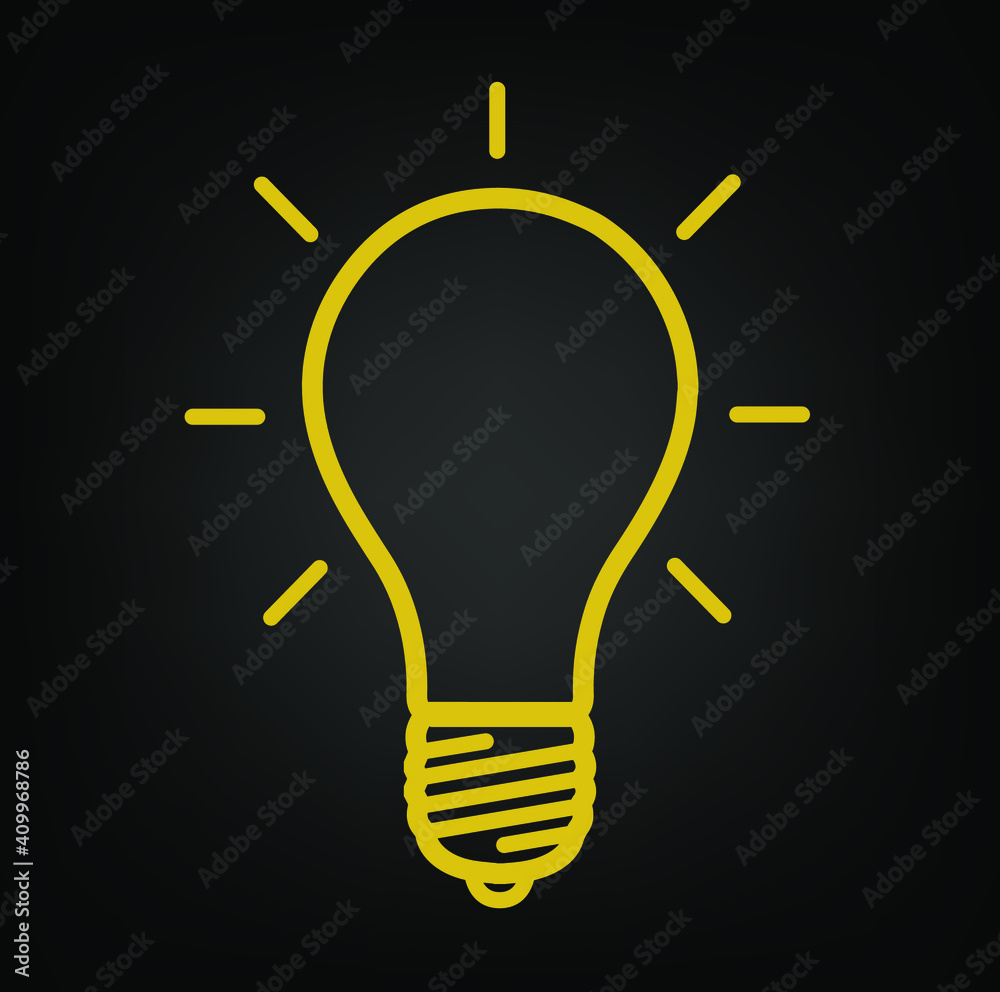 Lamp icon on a black background vector Lamp icon on a black background vector