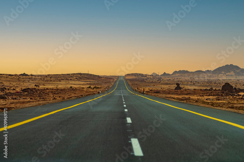 Road to Al Ula from Tabuk , Saudi Arabia