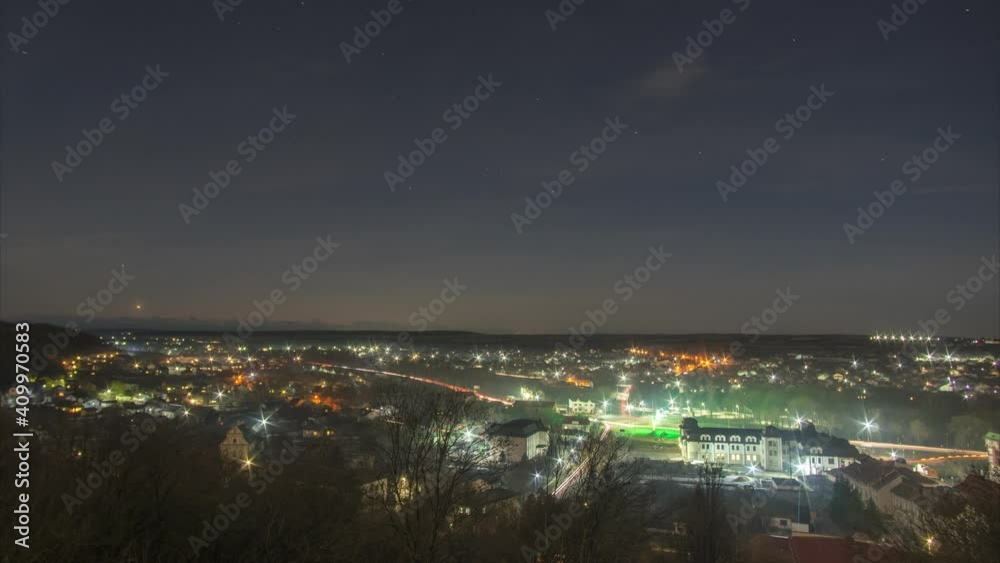 Transition from day to night, timelapse, night in the Ukrainian city Transition from day to night, timelapse, night in the Ukrainian city