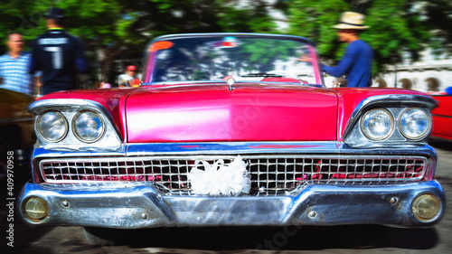 Front View of an old classic American car. Havana, Cuba © JackStock
