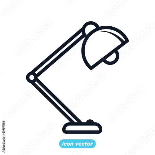 Table office lamp icon. Electrical bulb for workspace and workplace symbol vector illustration.