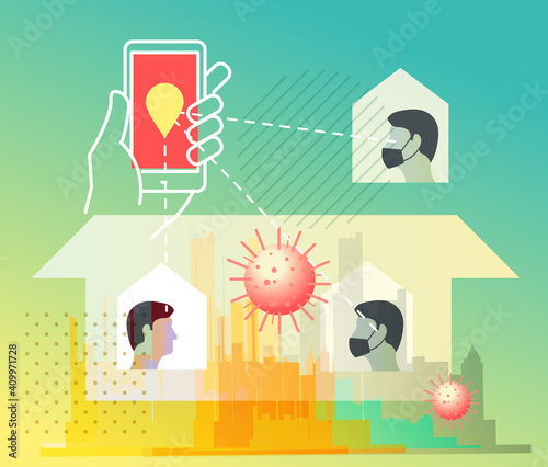 Using Contact Tracing App for Coronavirus - Icon