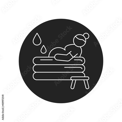Water birth black glyph icon. Pictogram for web, mobile app, promo. UI UX design element.