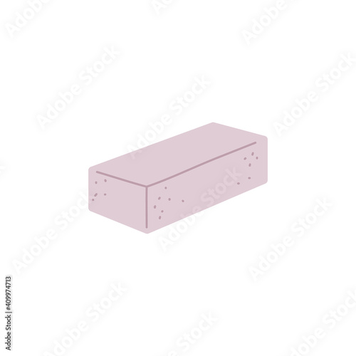 Building material - white brick or foam concrete block a vector illustration