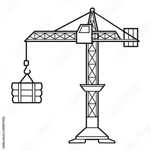 Coloring book for kids, Tower crane