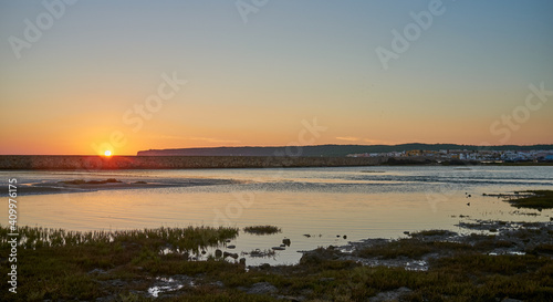 Scenic view of sunset over river mouth in Barbate  Andalusia  Spain