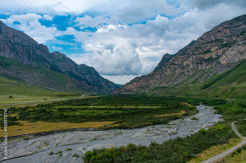 Karmadon gorge in North Ossetia. 