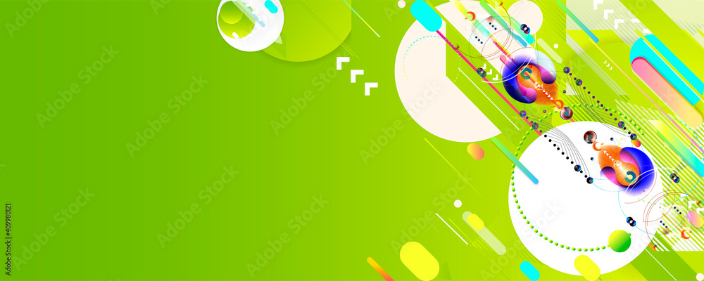 Colorful geometric background summer. Wide geometric background. Simple shapes with trendy gradients composition. Eps10 vector