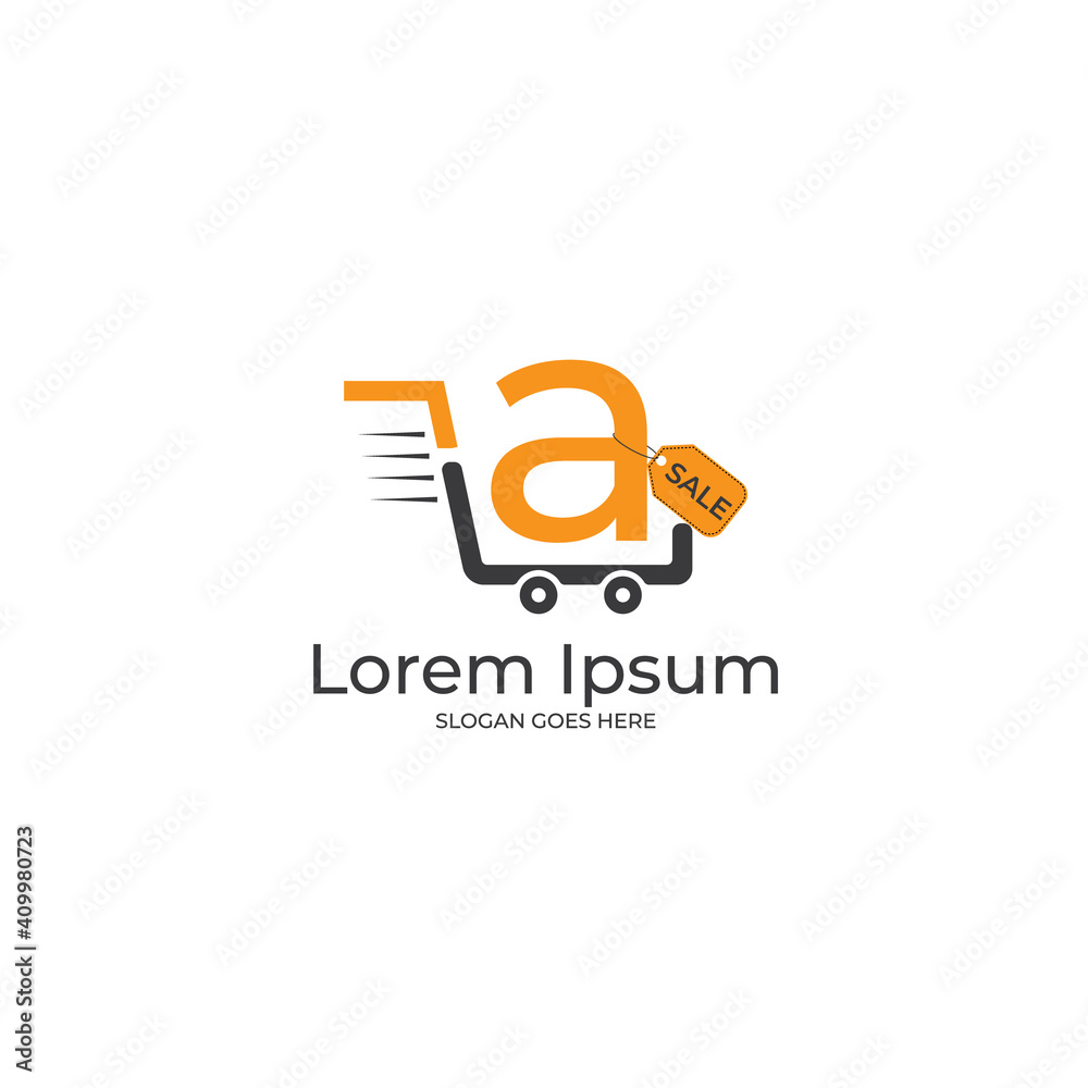 Letter a cart logo, a letter shopping logo vector icon illustration Letter a cart logo, a letter shopping logo vector icon illustration