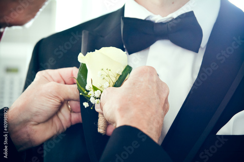 Groom with flower