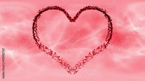 Big love heart shape copy space animation. Concept Valentine's Day motion background.