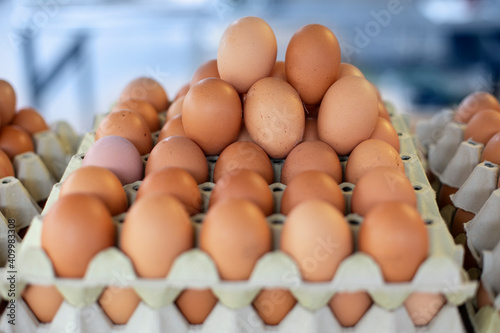 Storage of many of eggs in paper box