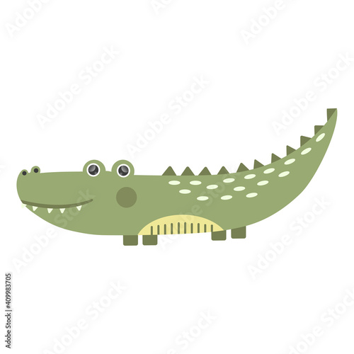 cute crocodile childrens illustration drawing for books magazines learning cards african animals
