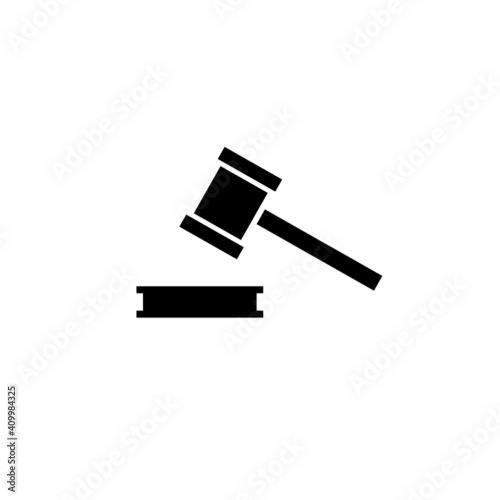 Hitting hammer icon. The court established. Vector drawing.