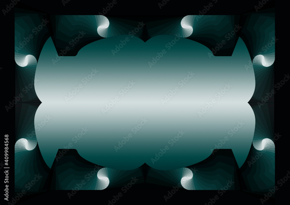 frame with abstract design in green gradient colors, background and texture