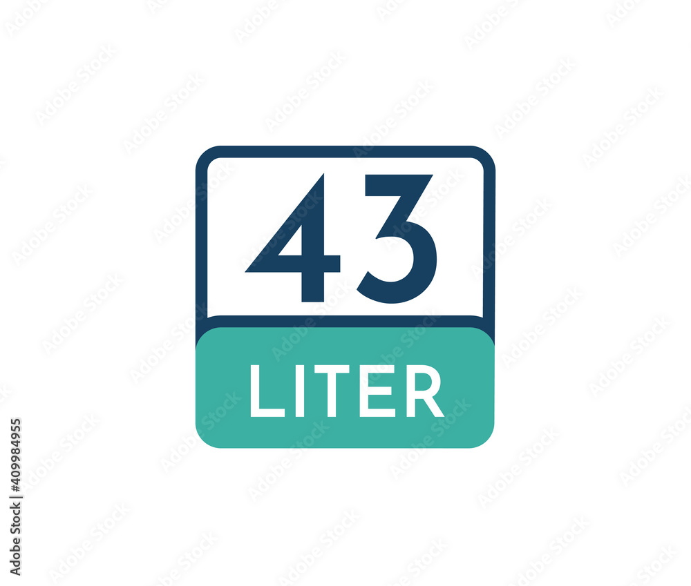 43 liters icon vector illustration 43 liters icon vector illustration