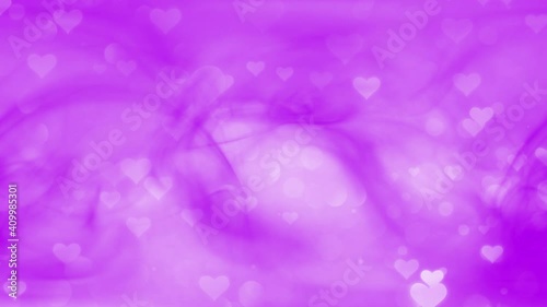 beautiful lovely hearts motion on artistic foggy animation background. Concept Valentine's Day copy space greeting card.