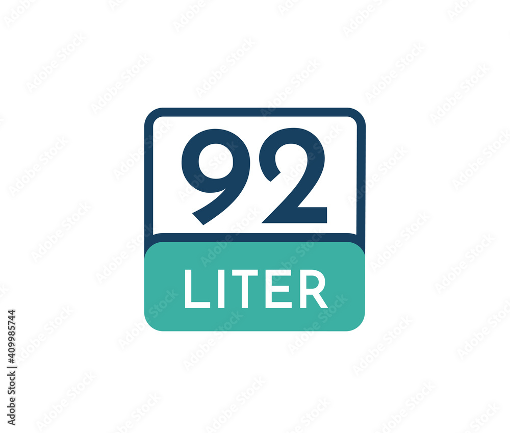 92 liters icon vector illustration 92 liters icon vector illustration