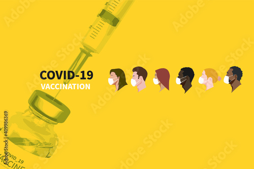 Illustration to vaccinate against coronavirus.