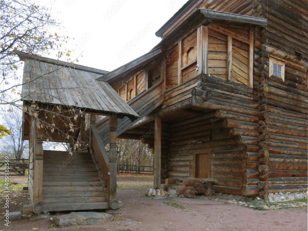 Moscow. Kolomenskoye. The church is made of pine logs in the tradition of wooden architecture of the Russian north. Moscow. Kolomenskoye. The church is made of pine logs in the tradition of wooden architecture of the Russian north.
