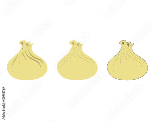 Khinkali, Georgian dumpling, illustration, icon 