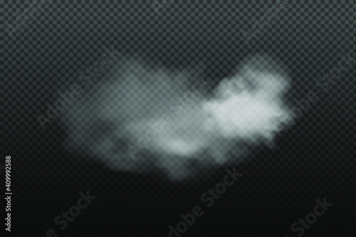 White vector cloudiness ,fog or smoke on dark checkered background.SCloudy sky or smog over the city.Vector illustration.