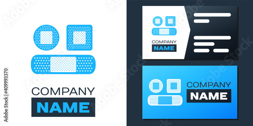 Logotype Set Bandage plaster icon isolated on white background. Medical plaster, adhesive bandage, flexible fabric bandage. Logo design template element. Vector.