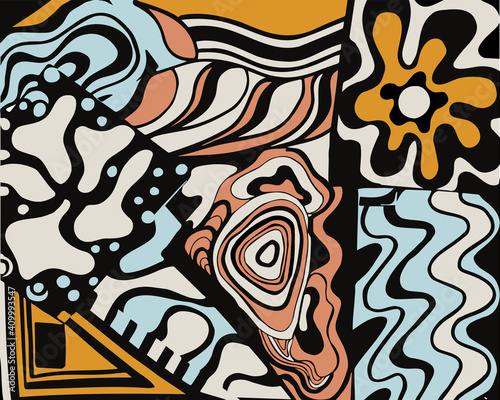 abstract background assembled from different pieces of images