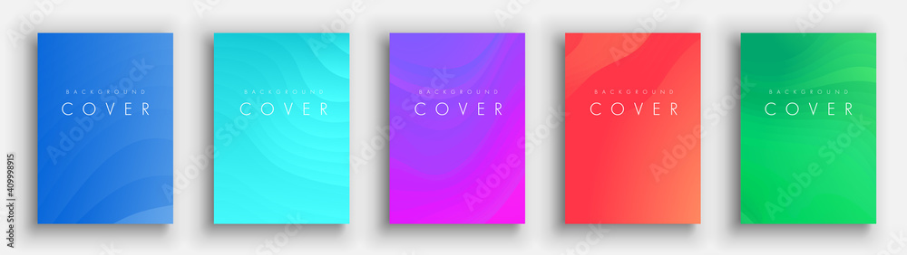 Fototapeta premium Abstract cover set. background or pattern with smooth waves. vector design.