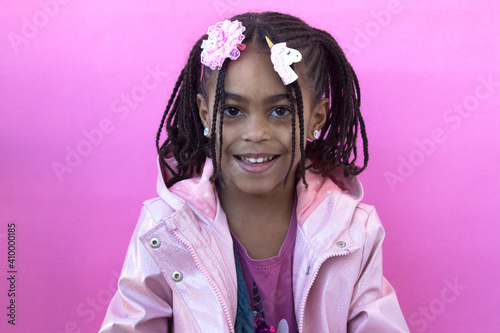 Portrait of a cute little multiracial girl
