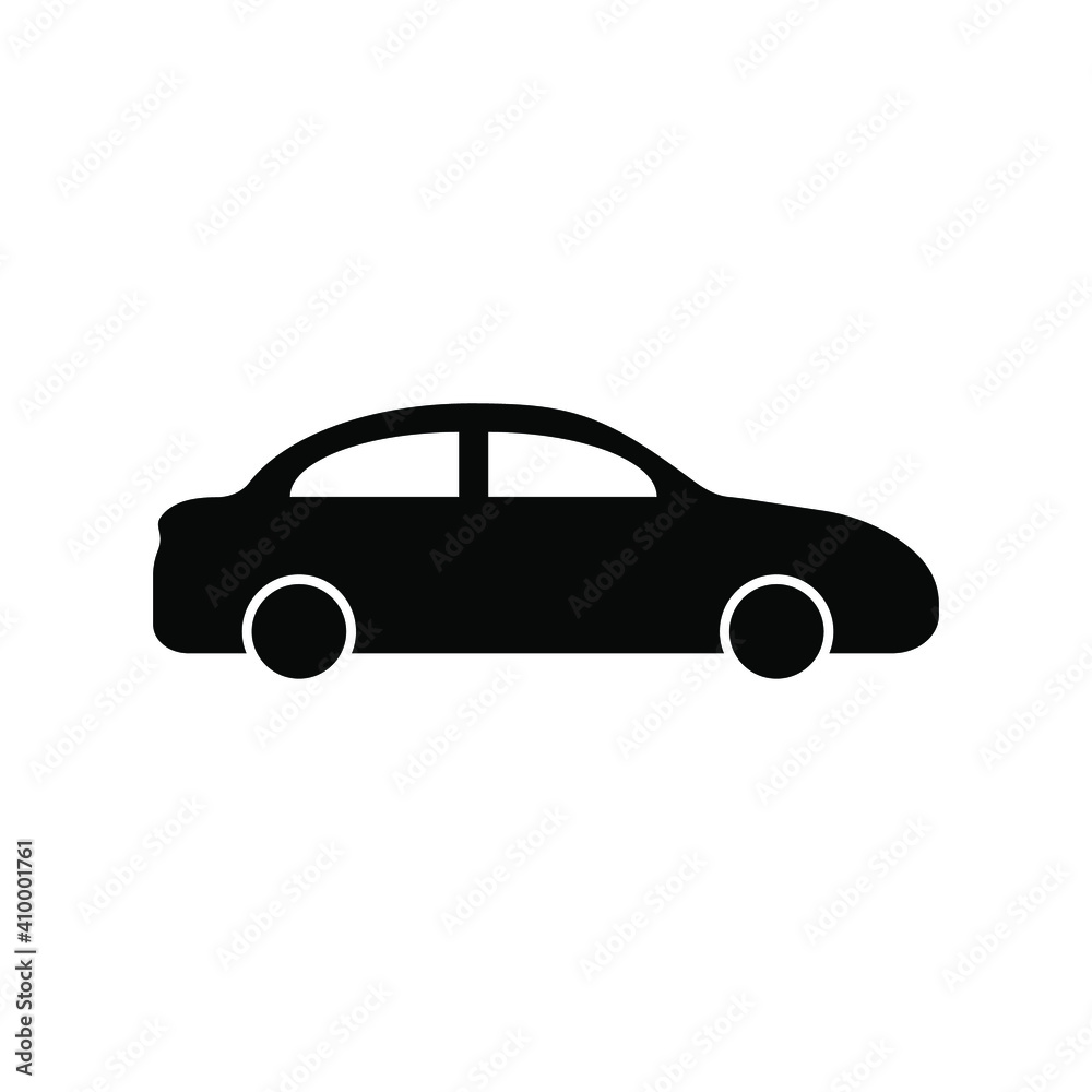 black car icon on white background, vector illustration