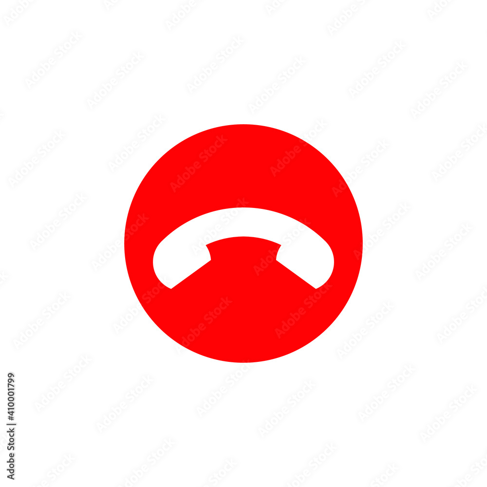 white phone icon in red circle on white background, vector illustration white phone icon in red circle on white background, vector illustration