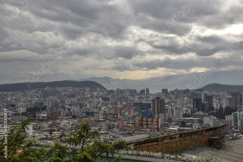 View on Quito during cloudy day