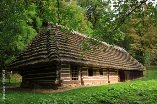 Old traditional wooden house in Sanok, Poland