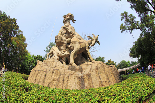 Five Rams sculpture in Yuexiu Park, Guangzhou, Guangdong Province, China photo