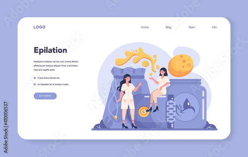 Depilation and epilation web banner or landing page. Hair removal