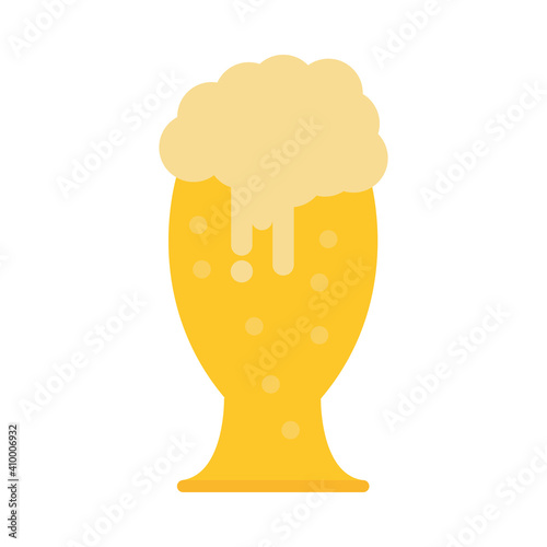 cold beer foam drink icon flat style