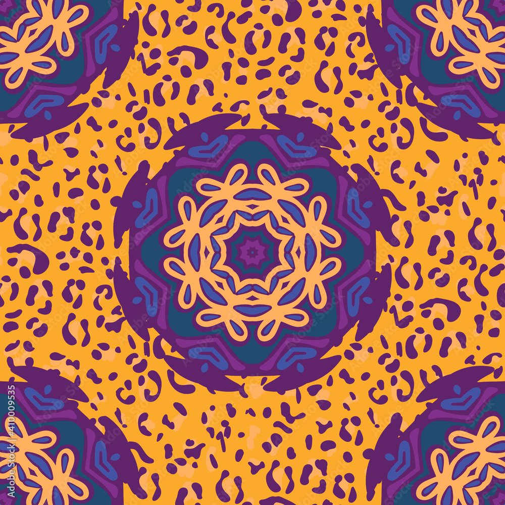 Vector seamless pattern tribal leopard texture Vector seamless pattern tribal leopard texture