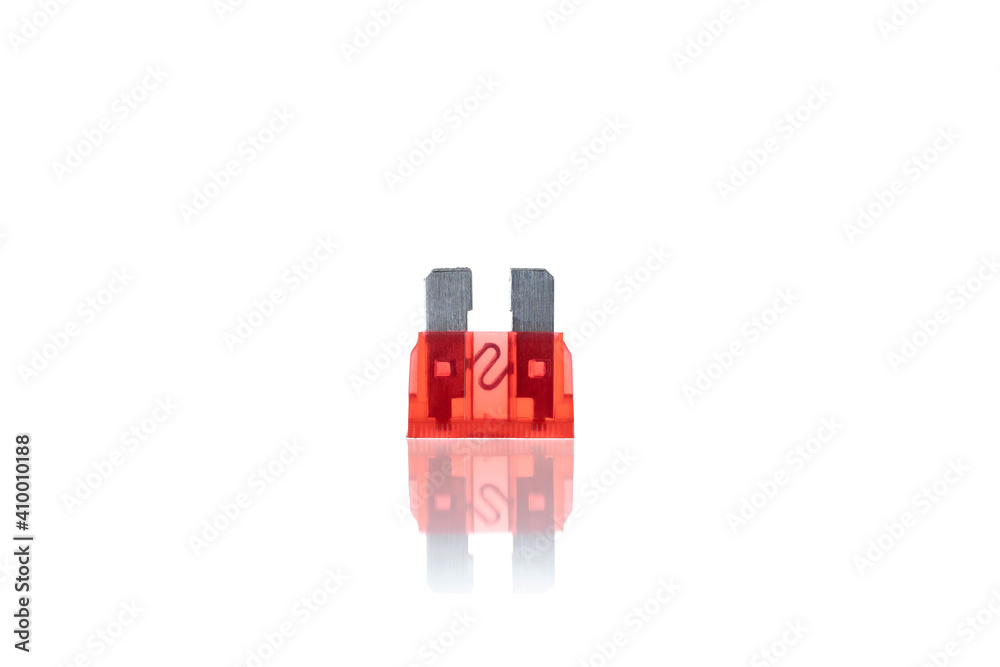 Automotive electrical fuse on white background. Automotive electrical fuse on white background.
