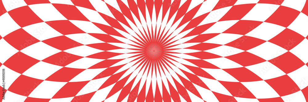 Vector illustration of checkered, rhombus pattern with optical illusion. Op art abstract background. Long horizontal banner. Vector illustration of checkered, rhombus pattern with optical illusion. Op art abstract background. Long horizontal banner.