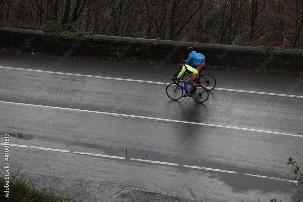 Cyclists on the road