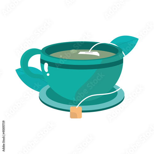 tea cup and teabag fresh herbal beverage healthy meal
